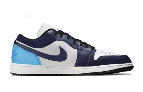 Jordan Air Jordan 1 Slip Resistant Abrasion Resistant Low top Skateboard Shoes Unisex White Blue Black