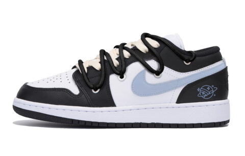 Jordan Air Jordan 1 Abrasion Resistant Slip Resistant Low top Vintage Basketball Shoes Men’s Black Blue