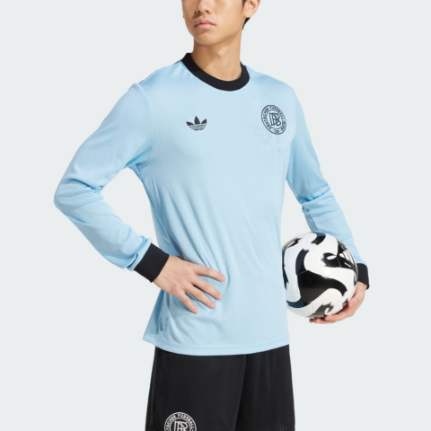Adidas Originals ANNIVERSARY SS25 Soccer Jersey Men’s Clear Blue/Black