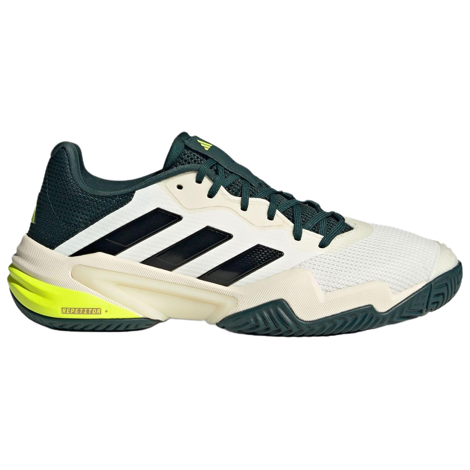 Adidas Barricade 13 Slip Resistant Abrasion Resistant Low top Tennis Shoes Men’s White Green