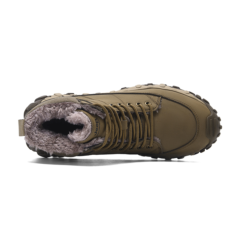 Jeep Comfortable Minimalist Style, Versatile Fleece Lined Thermal High top Outdoor Shoes Men’s