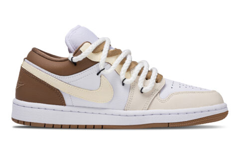 Jordan Air Jordan 1 Mel Cheese Abrasion Resistant Low top Vintage Basketball Shoes Unisex Beige White Brown