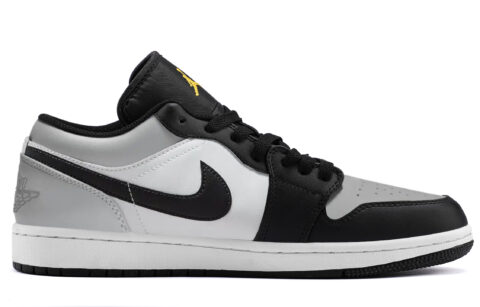 Jordan 1 Abrasion Resistant Low top Vintage Basketball Shoes Unisex Black Gray
