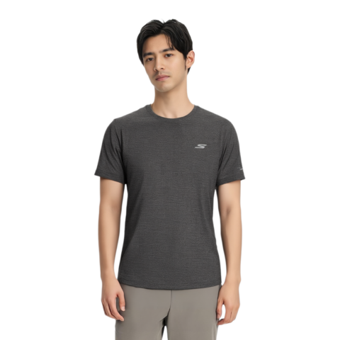 Skechers GODRI SS25 T Shirt Men’s Carbon Black/0018
