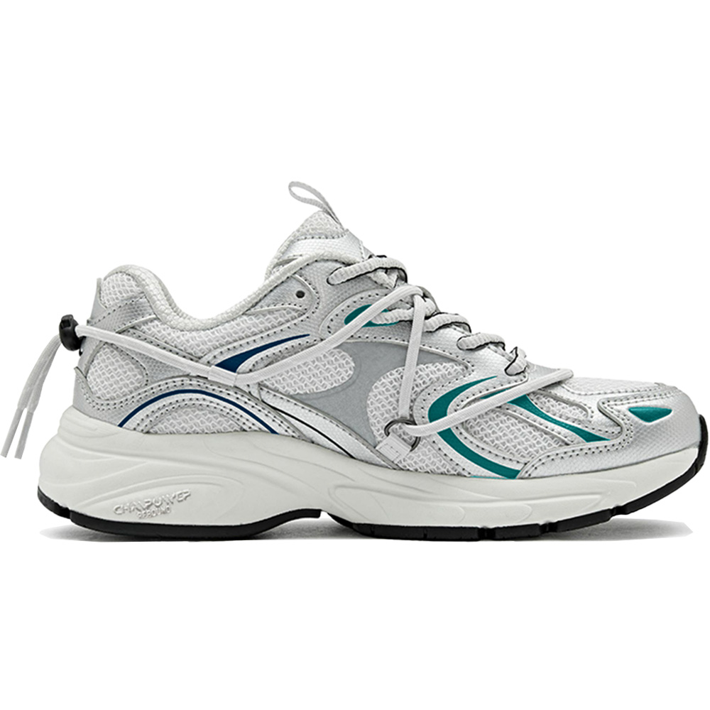 Champion Textile, Synthetic Leather Wear resistant And Lightweight Low top Running Shoes Unisex Silver Red Blue