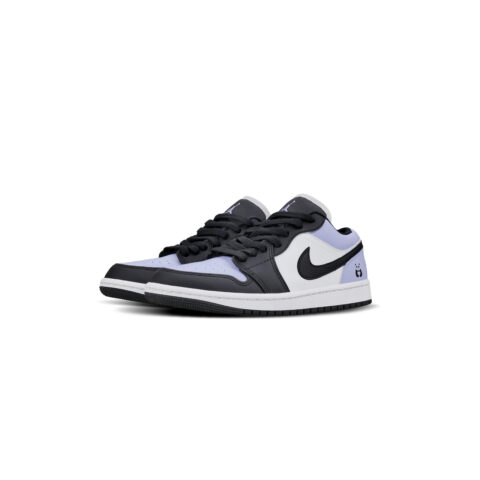 Jordan Air Jordan 1 Abrasion Resistant Low top Vintage Basketball Shoes Unisex Black Purple Blue