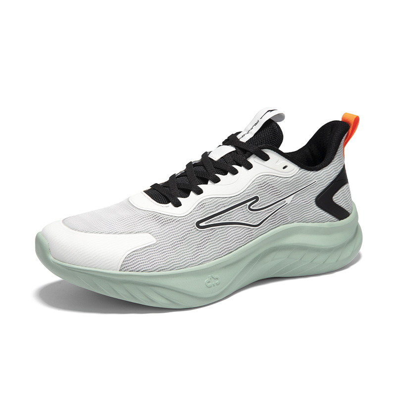 Erke Cushioning Breathable Lightweight Low top Casual Running Shoes Men’s Microcrystal White Emerald Wave