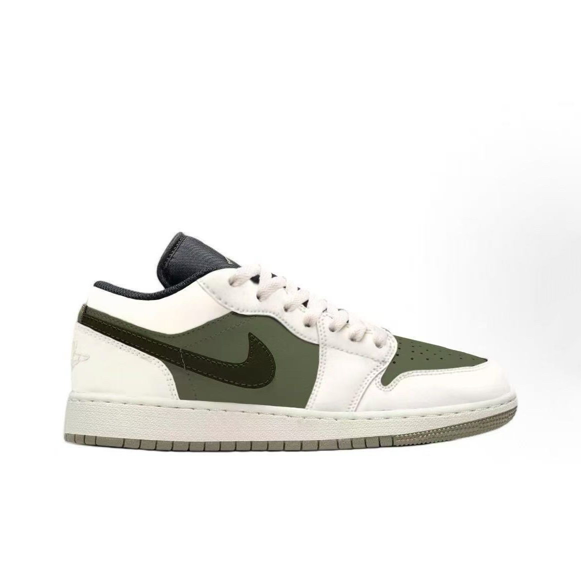 Jordan Air Jordan 1 Mini Hook Abrasion Resistant Low top Vintage Basketball Shoes Unisex Beige Green