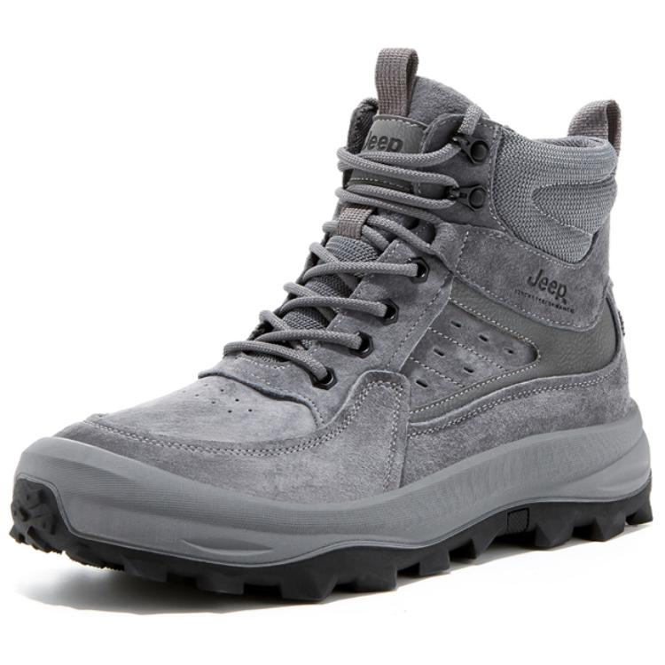 Jeep Comfortable Cushioning, Wear Resistant High top Hiking Shoes Men’s Gray