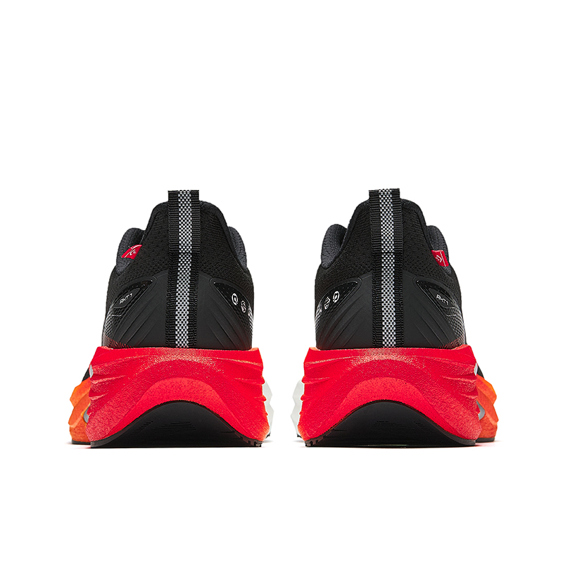 Anta Rocket 7 Textile, Rubber Low top Running Shoes Men’s Basic Black/Flame Orange Red