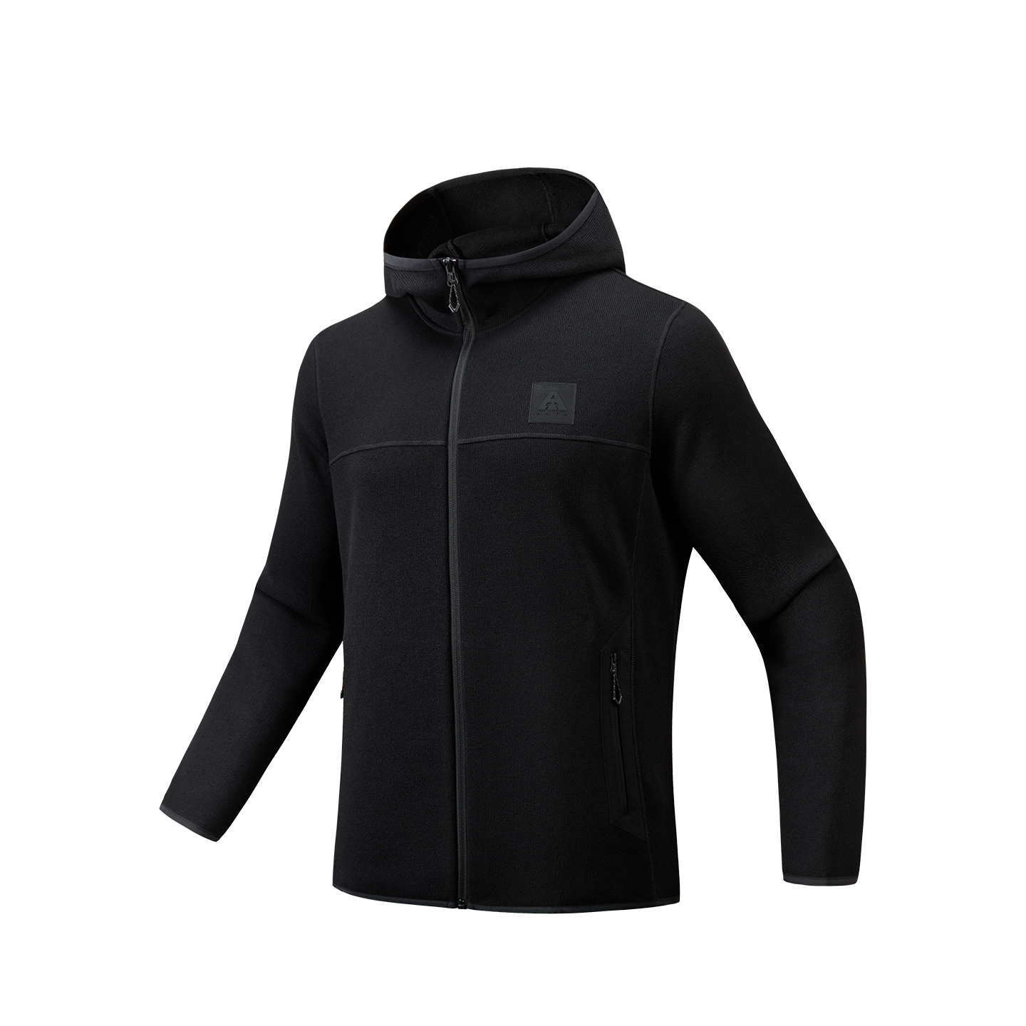 Anta Outdoor Collection Hooded, Liner Coat, Thick Needle Fleece Garment Men’s Basic Black Heather Gray