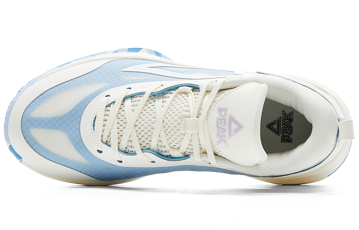 PEAK Cushioning Rebound Abrasion Resistant Slip Resistant Low top Basketball Shoes Women’s Super Light White Blue