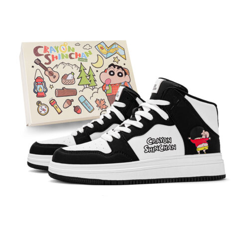 Crayon Shinchan High top Vintage Basketball Shoes Unisex Box