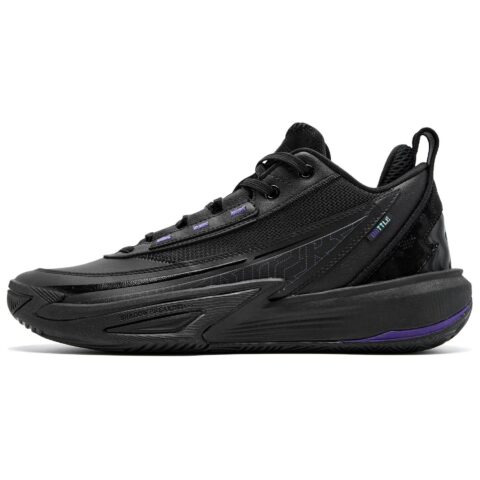 QIAODAN Cushioning Abrasion Resistant Breathable Coverage Lightweight Grip Low top Basketball Shoes Men’s Black
