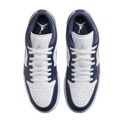 Jordan Air Jordan 1 Abrasion Resistant Low top Vintage Basketball Shoes Unisex Blue White