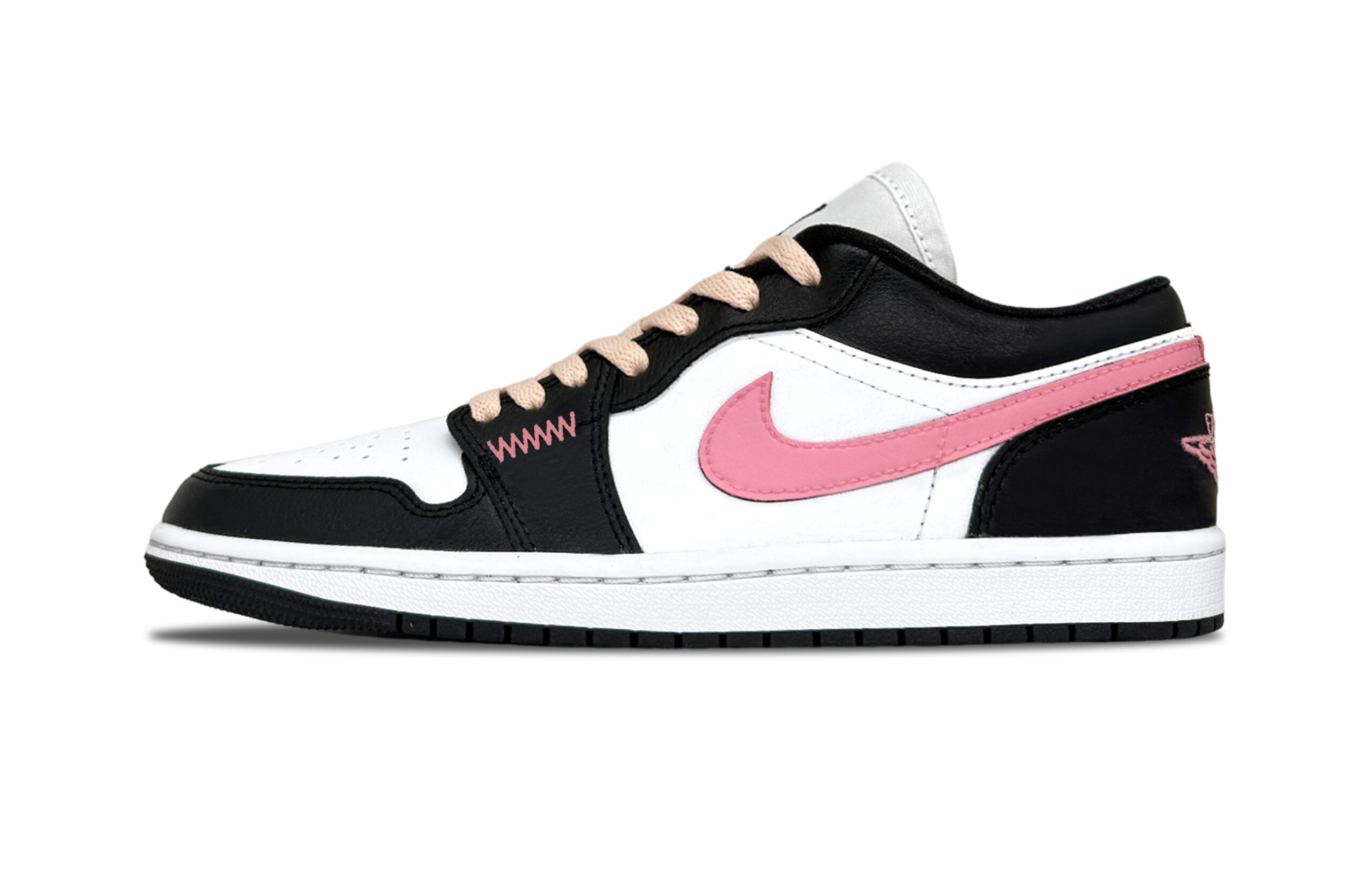 Jordan Air Jordan 1 Light Scavenger BOX Abrasion Resistant Low top Vintage Basketball Shoes Unisex Black Pink