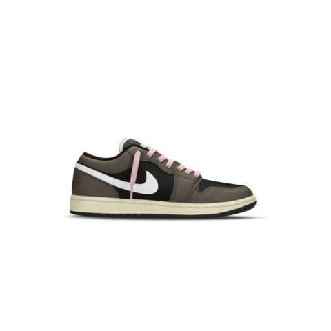 Jordan Air Jordan 1 Slip Resistant Abrasion Resistant Low top Vintage Basketball Shoes Men’s Black Brown
