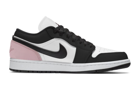 Jordan Air Jordan 1 Slip Resistant Abrasion Resistant Low top Vintage Basketball Shoes Unisex Black Pink