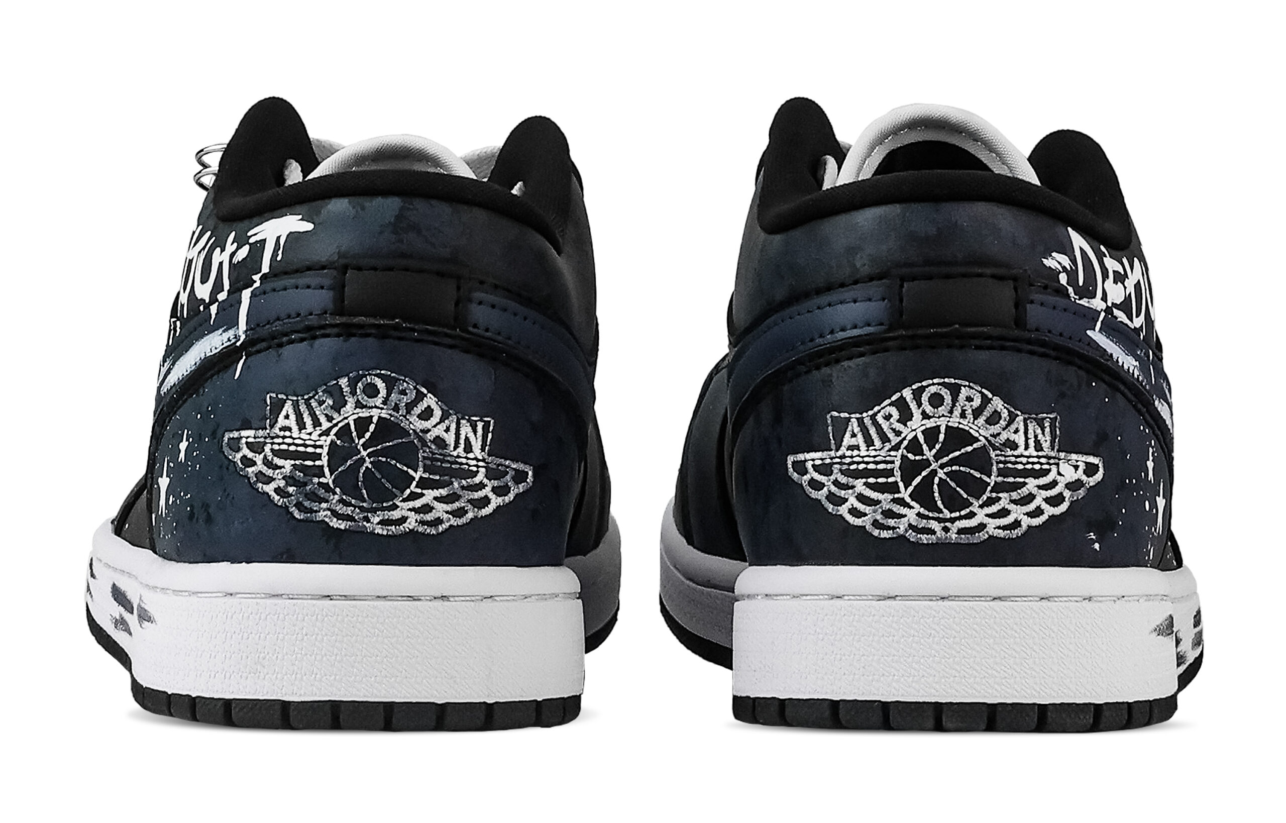 Jordan Air Jordan 1 Starry Sky Reverse Trail Low top Vintage Basketball Shoes Unisex Navy Blue
