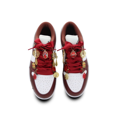 Jordan Air Jordan 1 Starry Sky Love Leather Lightweight Low top Vintage Basketball Shoes Unisex Red White