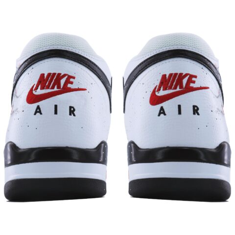 Nike Flight Legacy Ink Plum Blossom Mid top Vintage Basketball Shoes Unisex White Red Black