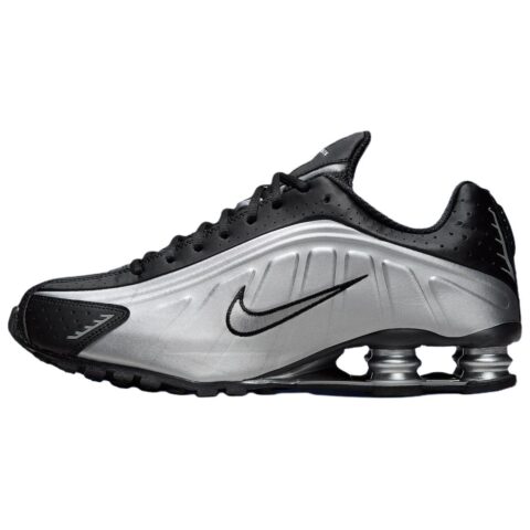 Nike Shox R4 Classic And Versatile Running Shoes Unisex Silver
