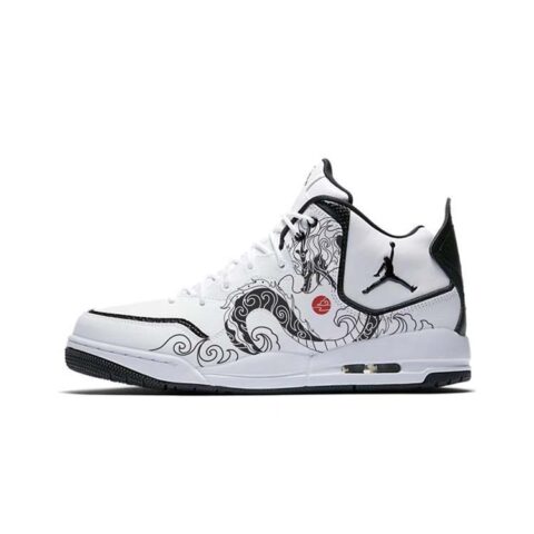 Jordan Courtside 23 Cushioning Slip Resistant Abrasion Resistant Mid top Vintage Basketball Shoes Men’s White