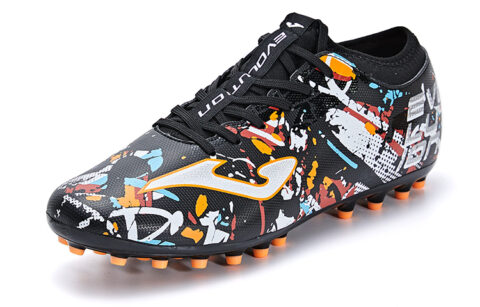 Joma Evolution MG Multi Ground Composite Material Slip Resistant Abrasion Resistant Soccer Shoes Men’s Black Gray