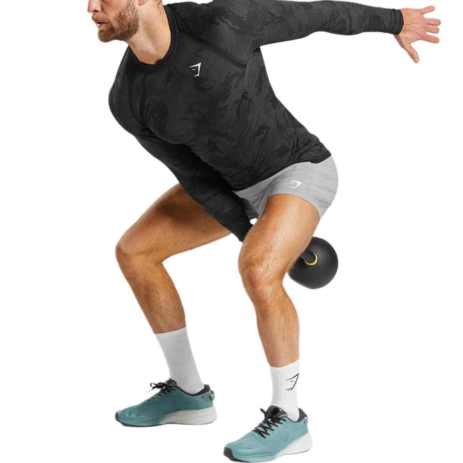 GYMSHARK Fitness Clothing Men’s Black Moderate Straight Fit
