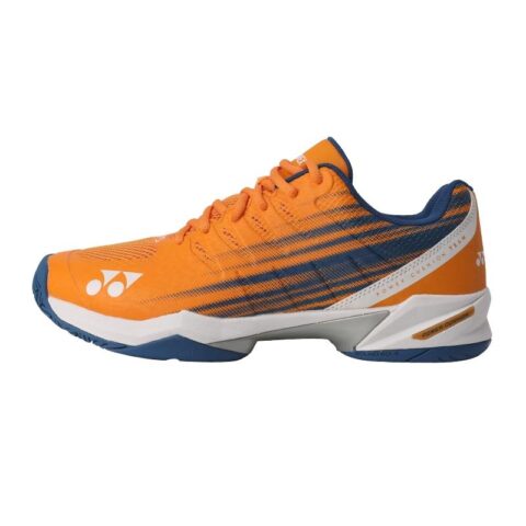 YONEX Cushioning Slip Resistant Cushioning Slip Resistant Low top Tennis Shoes Unisex Orange Cyan