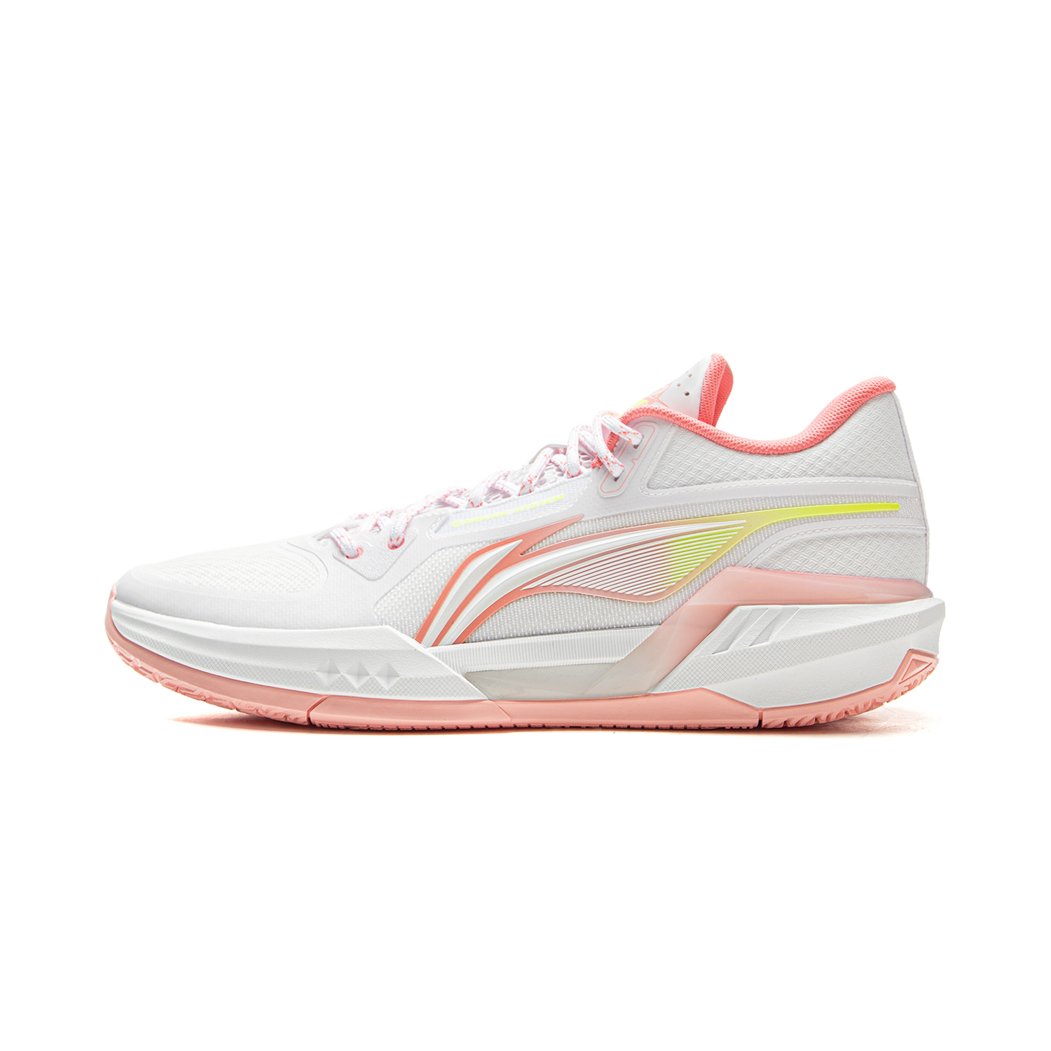 Li Ning Light Speed 3mid Basketball Shoes Men’s Mid Top Standard White/Peach Rouge Pink