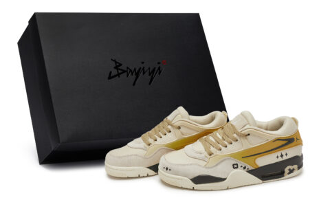 Jordan Air Jordan 4 Vintage Basketball Shoes Unisex Low Top Beige/Yellow/Brown