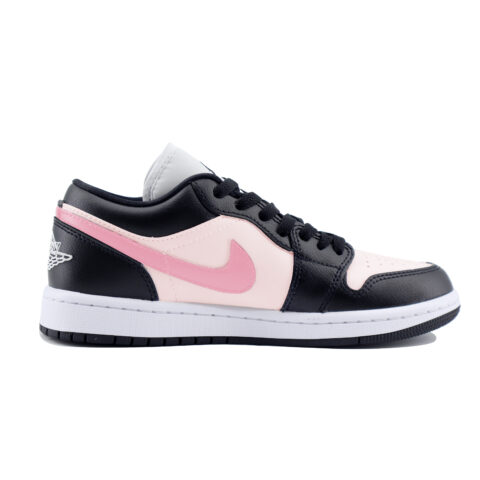 Jordan Air Jordan 1 Slip Resistant Abrasion Resistant Low top Vintage Basketball Shoes Women’s Black Pink