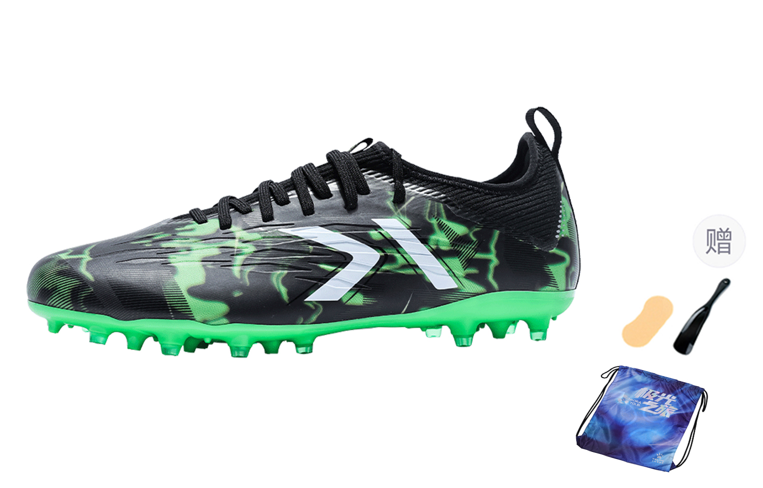 KELME Shadow 2.0 MG Multi Ground Artificial Turf Slip Resistant Abrasion Resistant Soccer Shoes Unisex Black Green