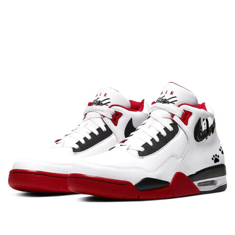 Nike Flight Legacy Tarepanda Cat Slip Resistant Mid top Vintage Basketball Shoes Unisex White