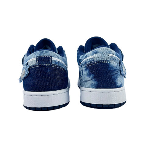 Jordan Air Jordan 1 Slip Resistant Abrasion Resistant Cushioning Low top Vintage Basketball Shoes Men’s White Blue