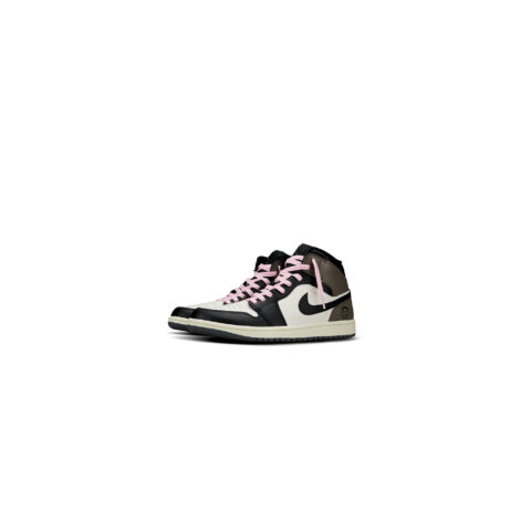 Jordan Air Jordan 1 Slip Resistant Abrasion Resistant Mid top Vintage Basketball Shoes Unisex Black Brown