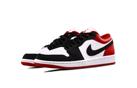 Jordan Air Jordan 1 Bred Toe 1.0 Cushioning, Wear Resistant Low top Vintage Basketball Shoes Unisex Red Black