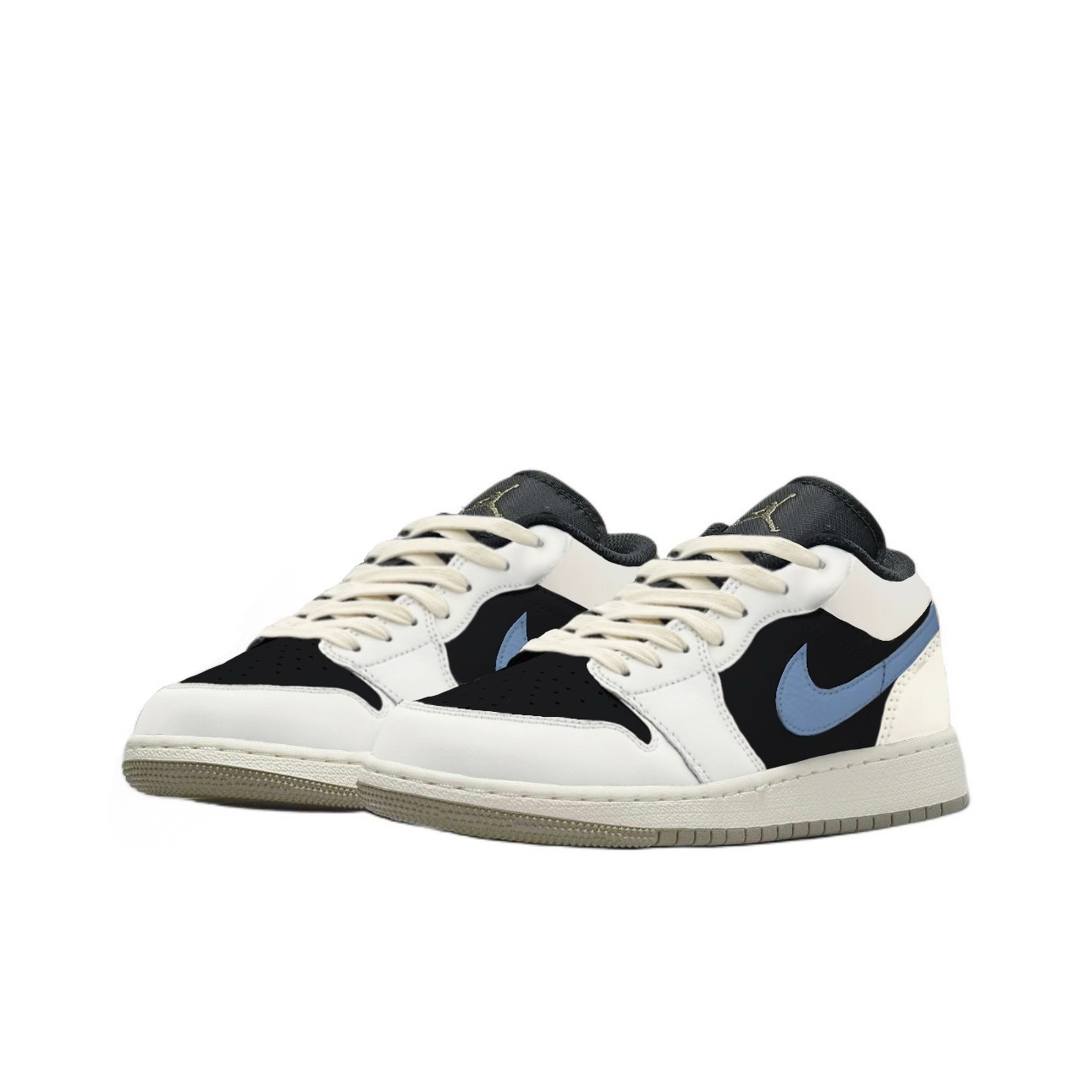 Jordan Air Jordan 1 Mini Hook 2 Leather Abrasion Resistant Low top Vintage Basketball Shoes Unisex Black White Blue
