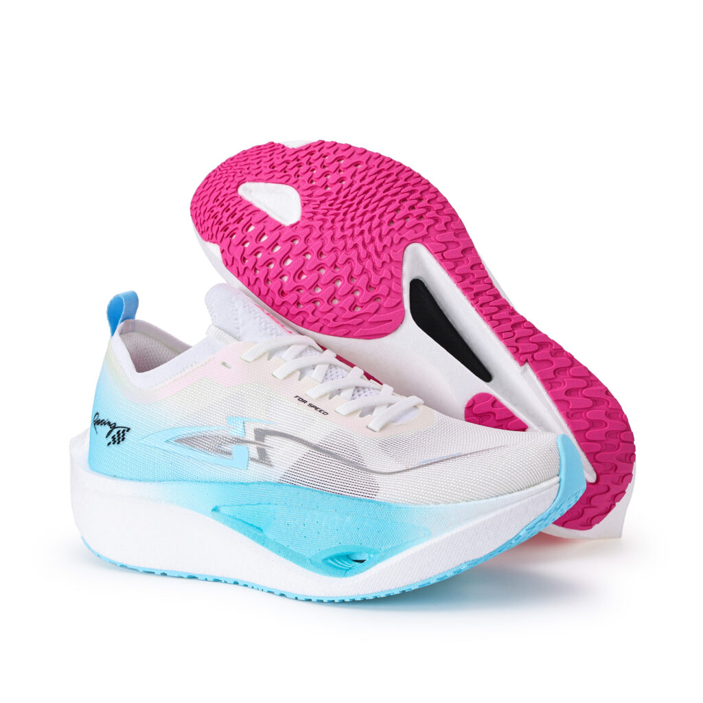 AISU Cushioning Support Balance Low top Carbon Plate Long Distance Running Shoes Unisex Spring Garden Pink