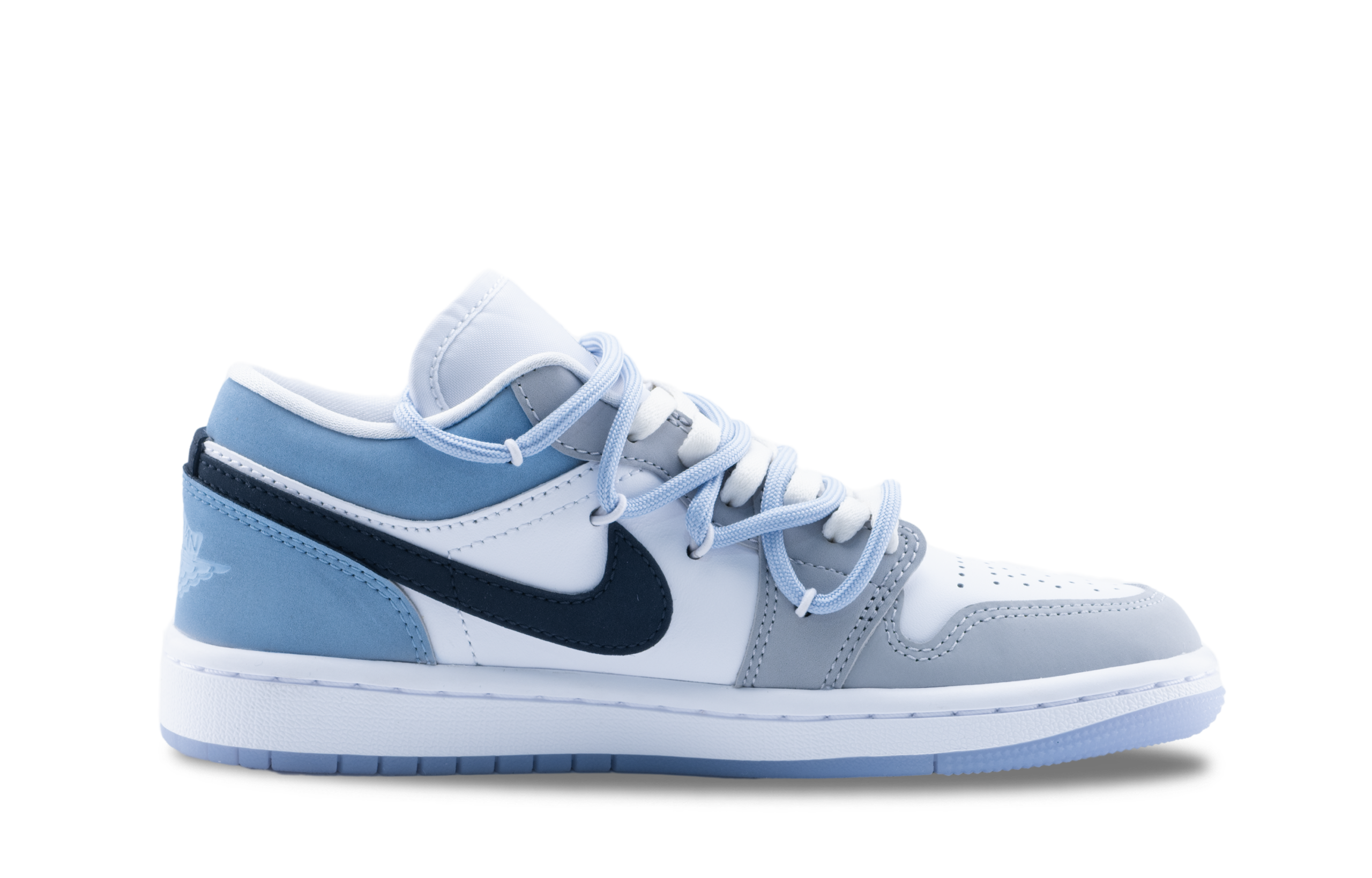 Jordan Air Jordan 1 The Universe Slip Resistant Abrasion Resistant Low top Vintage Basketball Shoes Unisex Sky Blue