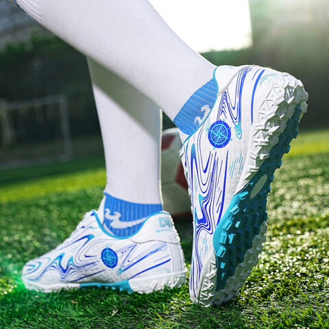 BIANSULONG FG Rubber Long Studs TF Rubber Broken Studs Cushioning Slip Resistant Abrasion Resistant Soccer Shoes Unisex