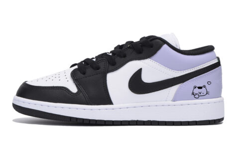 Jordan Air Jordan 1 Abrasion Resistant Low top Vintage Basketball Shoes Men’s Black Purple