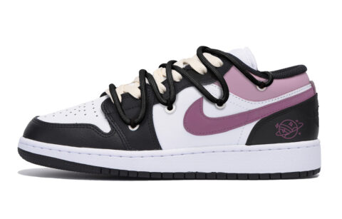 Jordan Air Jordan 1 Abrasion Resistant Low top Vintage Basketball Shoes Men's Black Pink