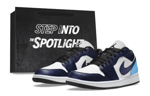 Jordan Air Jordan 1 Slip Resistant Abrasion Resistant Low top Skateboard Shoes Unisex White Blue Black