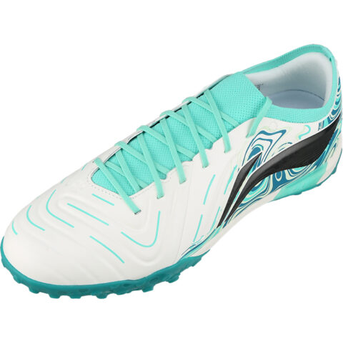 Li Ning TF Turf Artificial Turf Slip Resistant Abrasion Resistant Soccer Shoes Unisex White Green