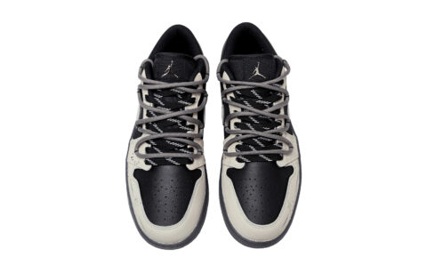Jordan Air Jordan 1 Low top Vintage Basketball Shoes Unisex Beige Black