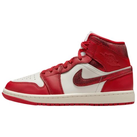 Jordan 1 Mid Se Red Cracked Leather Women’s