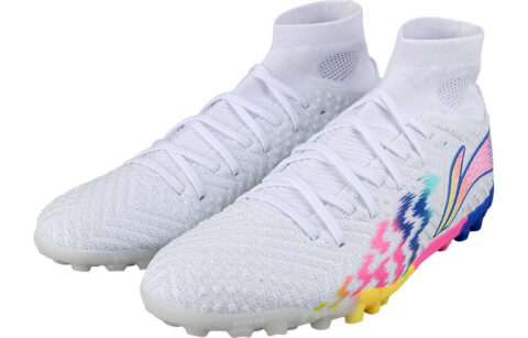 Li Ning Shadow Swift 2 TF Turf Artificial Turf Cushioning Soccer Shoes Men’s Blue White Colorful