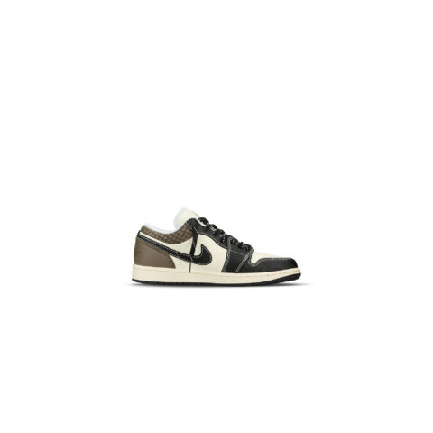 Jordan Air Jordan 1 Abrasion Resistant Slip Resistant Low top Vintage Basketball Shoes Men’s Beige Umber Black